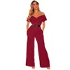 European hot solid color sexy sleeveless tube top ruffle strapless double-sack jumpsuit S M L XL support mixed batch