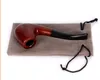 Old Red Wood Smoke Bucket Solid Wood Manual Tobacco Pipe Acrylic Curved Handle Smooth Surface Free Pipe Tobacco Pipe