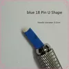 100 шт. 18 Pin U форма татуировки иглы перманентный макияж брови вышивка лезвие для 3D Microblading ручной татуировки ручка