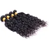 Indian Raw Virgin Menselijk Haar 3 Bundels Hair Extensions Water Wave Natural Black Three Pieces Wet and Golfy 8-28 Inch