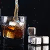 NOUVEAU 4 Pièces/ensemble Whisky Vin Bière Pierres En Acier Inoxydable Refroidisseur Pierre Glace Cubes Alcool Refroidisseur Pierre