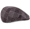 Unisex clássico de lã xadrez beret liso boné Newsboy Duckbill Hat Fahion Driving Painter Artist Cap para Mens