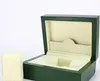 Wrist Watches Boxes Top Brands Green Box Paper For mens Watch Booklet Card in English Men Wholesale