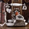 Muyu Villa Avrupa antika telefon, metal yüksek dereceli sabit bahçe moda yaratıcı retro telefon Louvre