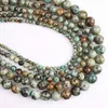 8mm Natural African Turquoises Stone Round Loose Beads 4 6 8 10 12mm Fit DIY Charms Bracelet Beads For Jewelry Making