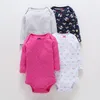 4pcs Summer Baby Girl BodySuits Ensemble Rose Rouge Dot Manchons à manches longues Fleurs Coton Body BodySuits Girl Vêtements Ensembles Robg080711283