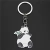 Bonito de Metal Animal Chinês Chaveiro Panda Anel Chave de Presente Acessórios de Jóias Liga de Zinco Chaveiros para Chaves Do Carro 2 pçs / lote