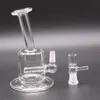 Mini Bubbler Glass Bong for Hookahs Dwa funkcjonują 5,5 -calowe platformę olejną Percolator 14,4 mm Złącze