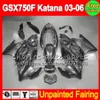 8Gifts Unpainted Kit Carenagem Completa Para SUZUKI GSX750F Katana 03-06 GSX 750F GSXF750 03 04 05 06 2003 2004 2005 2006 Carrocerias Carroçaria Corpo