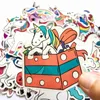 50 stks-pack Kids Friendly Rainbow Vinyl Sticker Waterdichte Stickers voor Fles Laptops Auto Planner Scrapbook Telefoon Cup MacBook Garderobe Wall Deur Organizer Decal