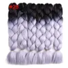 24 pulgadas 100g 2T 3T 4T Trenzas Jumbo Extensiones de cabello de ganchillo sintético Trenza de ganchillo Ombre Pelos trenzados