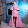 2019 Krikor Jabotian Due pezzi Prom Dresses con gonna staccabile Bateau Neck Pink Pageant Gowns Cheap Overskirt Evening Dress Sleeves