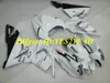 Custom Motorcycle Fairing Kit för Kawasaki Ninja ZX10R 04 05 ZX 10R 2004 2005 ABS Vit svart Fairings Set + Presenter KM11