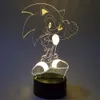 Sonic 3D veilleuse illusion visuelle LED rvb changeant Sonic le hérisson figurine nouveauté lumière pour noël