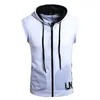 Män hoodied Waistcoat Sweatshirt Casual Manlig ärmlös jacka dragkedja Pocket Gilet Street Cotton Sweatshirt Vest Plus Size XXXL4611147