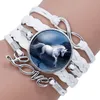 Infinity Unicorn Bracelet Love Charm Pegasus Unicorn Glass Cabochon Meerlagige wrap armbanden pols armband manchetten voor vrouwen kinderen mode sieraden