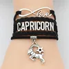 Pulsera con dijes hecha a mano Vintage Infinity Love 12 Constelación Aries Tauro Géminis Cáncer Leo Virgo Libra Escorpio Piscis Signo del Zodíaco Le3187