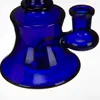 Verre coloré Banger Hanger Conduites d'eau en verre 14mm peigne femelle Perc bleu Mini Pipe wax Oil Rigs petit barboteur Narguilés bécher 942