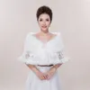 Sollecitato avvolgere la sposa formale mantello invernale sposa scialle di pelliccia matrimonio bolero capispalla