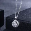 Nieuwe aankomst 925 Sterling zilveren roterende hangketting met witte zirkoon fijne sieraden voor vrouwen geschenken PTEN003