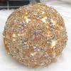 Kunstmatige bruiloft boeketten handgemaakte rozen bloemen goud strass kristal bruids bruiloft boeket bruidsmeisje extravagante bruiloft accessoires