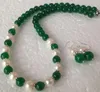 Perle Akoya blanche naturelle 7-8MM/perles rondes en jade vert collier boucles d'oreilles ensemble