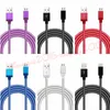 1m 2m 3m Fish Net Charger Cables Tjockare flätad Tyg Typ C Micro USB-kabel för Samsung S6 S7 S8 S9 HTC LG