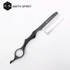 Black Professional Barber Cutting Razor Thinning Razor Japan Stainless Steel Sharp Straight Edge Blade Cutting Thinning Hair Razor4113044