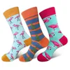 Combed Cotton Colorful Gogh Retro Argyle Flamingos Men Socks cool casual Dress Funny party dress crew Socks 1pair=2pcs ms02