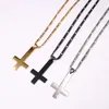 Bästsäljare bästa kvalitet silver / guld / svart rostfritt stål mode nytt kors hängande halsband NK kedja 4mm 24 '' för mens