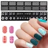 Nya exklusiva ihåliga klistermärken Nail Art Inkjetmall Hollow DIY Creative Decal Long 12 Stickers 24 stilar