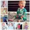 Barnkläder 2018 Nyfödda Baby Rompers Vår Höst Mode Långärmad Bomull Blommor Tryckt Jumpsuit Kids Barn Spädbarn Kläder 36 Designs