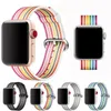 Rainbow Woven Nylon Band för Apple Watch 42mm 38mm rem iWatch Series 4 3 2 1 44mm/40mm handledsarmband tygbälte correa