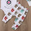 Carino neonato ragazzo ragazza bambino pagliaccetto gelato pagliaccetto top pantaloni lunghi leggings fascia vestito bambino ragazzi ragazze vestiti abbigliamento per bambini set