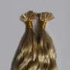 613 BLEACH Blond U TIP Hårförlängning Keratin Curly Machine Made Remy Pre Bonded Hair 100gstrands U Tip Keratin Hair Extension9585971