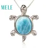 Schildpad vorm natuurlijke diepblauwe larimar hanger met zilver 925, klassieke stijl sieraden voor vrouwen en meisjes geschikt voor partij S18101308