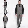 Haute Qualité Gris Deux Pièces Hommes Costume Slim Fit Costumes Pour Hommes Pas Cher Cinq Boutons Garçons D'honneur Pantalon Et Gilet