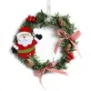 雪だるまクリスマスの鹿の布のアートリースのrattan葦の花輪の花輪クリスマスの装飾の飾りパーティー用品ホームの装飾To895