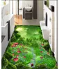 Foto grande feita sob encomenda 3d mural papel de parede enevoado floresta verde floresta floresta trilha para sala de estar quadro pintura de piso