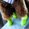 CW008 Waterproof Dog's Shoes, 4pcs/set Colorful Pet Shoes, Lovely Portable Pet Boots Anti Slip Skid Rain Shoes Size S M L