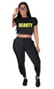 Zweiteilige Sets Brief Drucken Frauen Casual Mode Kurzarm T-shirt Lange Hosen 2 stücke Anzüge Trainingsanzüge Frauen Kleidung Sets