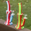 Narghilè portatili impianto di perforazione tubo in silicone salute e protezione ambientale narghilèGlass Water Bong narghilè dab