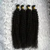 U Tips Pre Bonded Fusion Hair Extensions Curly Brazilian Remy Human Hair On Capsule 200g Strands U Tips 18 "20" 22 "24"