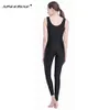 SPEERISE femmes noir Unitards hommes Spandex Ballet sans manches Unitard gymnastique une pièce danse porter Costume pour adulte body