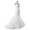 Proste przybycie Sweetheart Ruffle Syrenca Long Organza Wedding Party Bride Sukienki dla kobiet suknie ślubne sukienki ślubne plus rozmiar HY4191