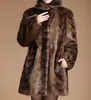 New 2018 Europe style women's outerwear plus size clothing Imitation Animal fur top long design overcoat leather fur coat