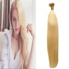 Pre Bonded Human Hair Nail U Tip Keratyn Fusion Human Hair Extensions 613 Bleach Blondynka Brazylijski Remy Hair Proste Natural Keratin Capsule