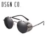 DSGN CO Moderne Gothic Steampunk Zonnebril Voor Mannen En Vrouwen Verstelbare Cover Ronde Zonnebril 8 Kleur UV4001025208