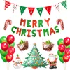 2020 Christmas Decorations Merry Christmas Party Balloon Flag Banner Christmas Tree Santa Snowman Balloon Sets Festive Home Decor