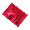 200 st 6 * 8cm Röd Självtätning Zip Lock Mylar Pouches Retail Candy Coffee Powder Bean Waterproof Packages Organizer Zipper Bag med Tear Notch